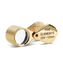 Load image into Gallery viewer, DK12009 - 20x 12mm Triplet Diamond Loupe in Gold Finish for Precision Gemstone Evaluation
