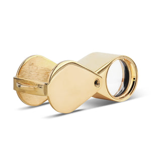 DK12009 - 20x 12mm Triplet Diamond Loupe in Gold Finish for Precision Gemstone Evaluation