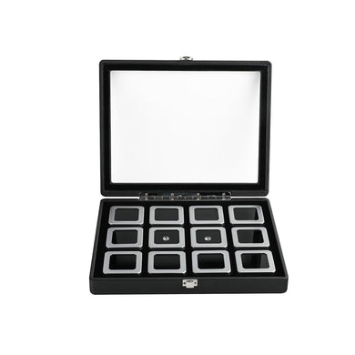 DK21664-12W Diamond Boxes in a Luxurious Lockable Case with viewing window - GemTrue